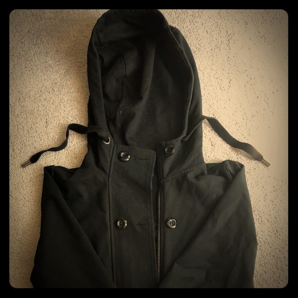 North face zip-up sweatshirt peacoat style jacket!